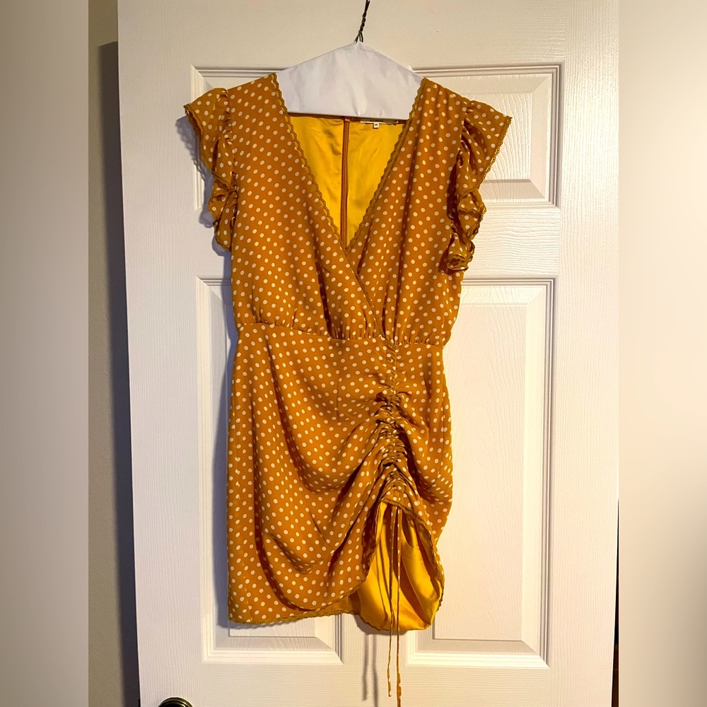 Tularosa Huntington Polka Dot Wrap Mini Dress